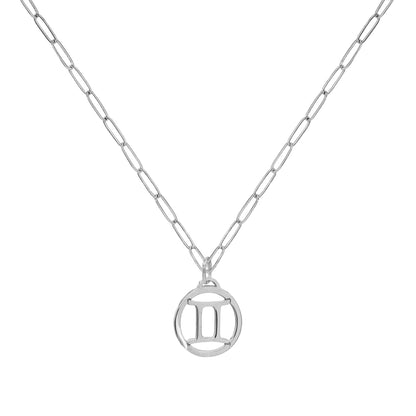 Flat Gemini Pendant with Adelaide Mini Chain in 14k Gold