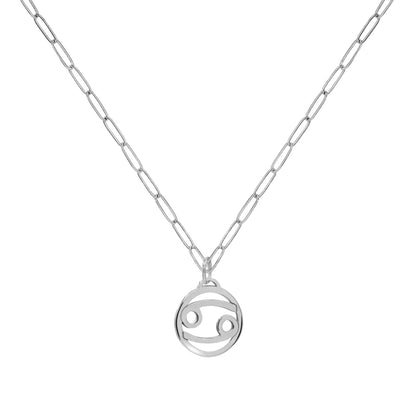 Flat Cancer Pendant with Adelaide Mini Chain in 14k Gold