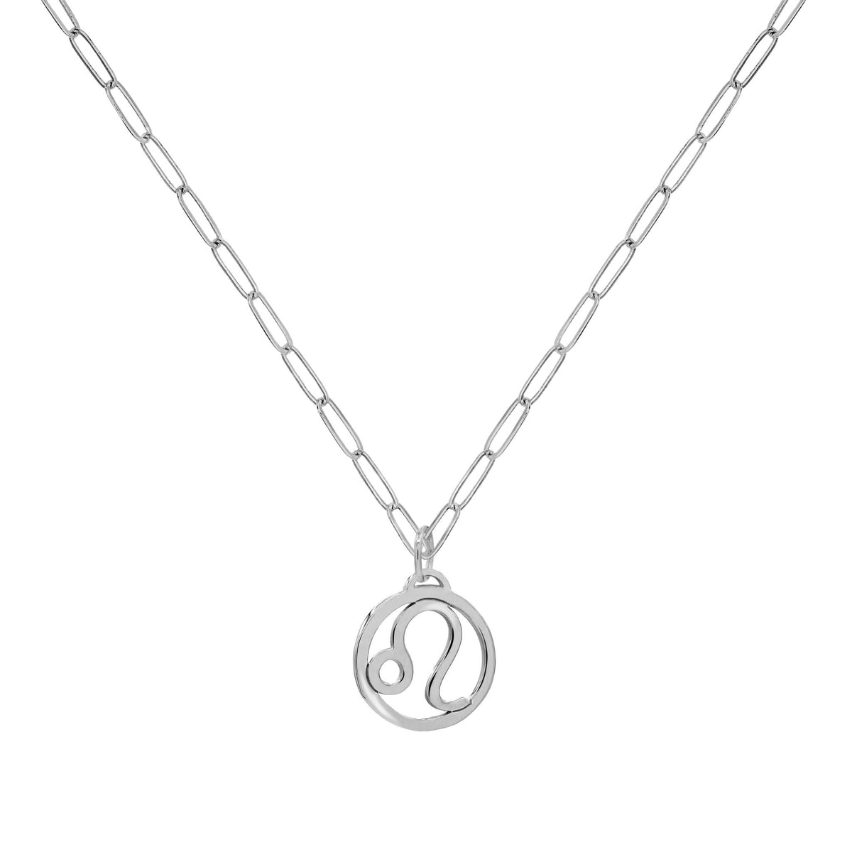 Flat Leo Pendant with Adelaide Mini Chain in 14k Gold