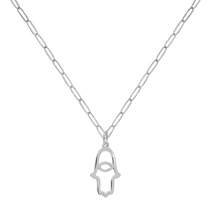 Hamsa Pendant with Adelaide Mini Chain in 14k Gold