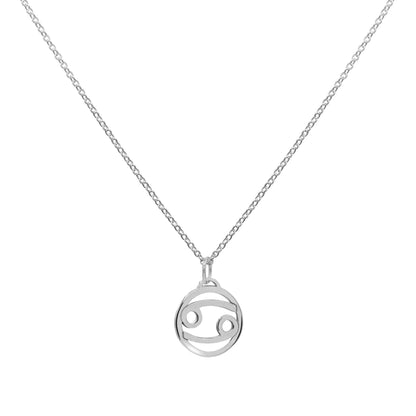 Flat Cancer Pendant with Classic Chain in 14k Gold