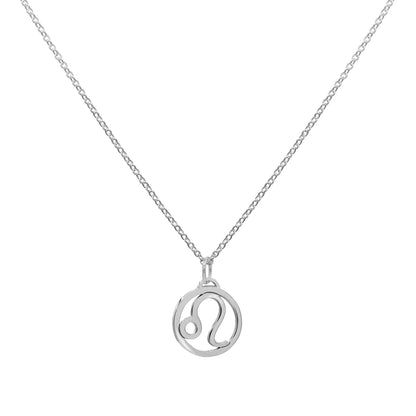 Flat Leo Pendant with Classic Chain in 14k Gold