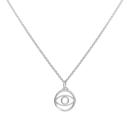 Evil Eye Pendant with Classic Chain in 14k Gold