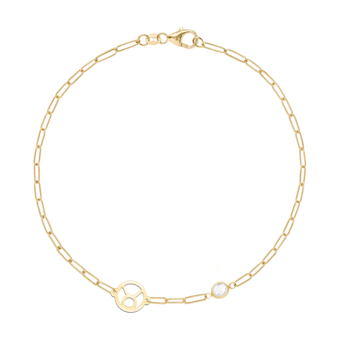 Taurus & Birthstone Bracelet on Adelaide Mini in 14k Gold