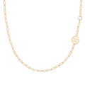 Aquarius & Birthstone Necklace on Adelaide Mini in 14k Gold