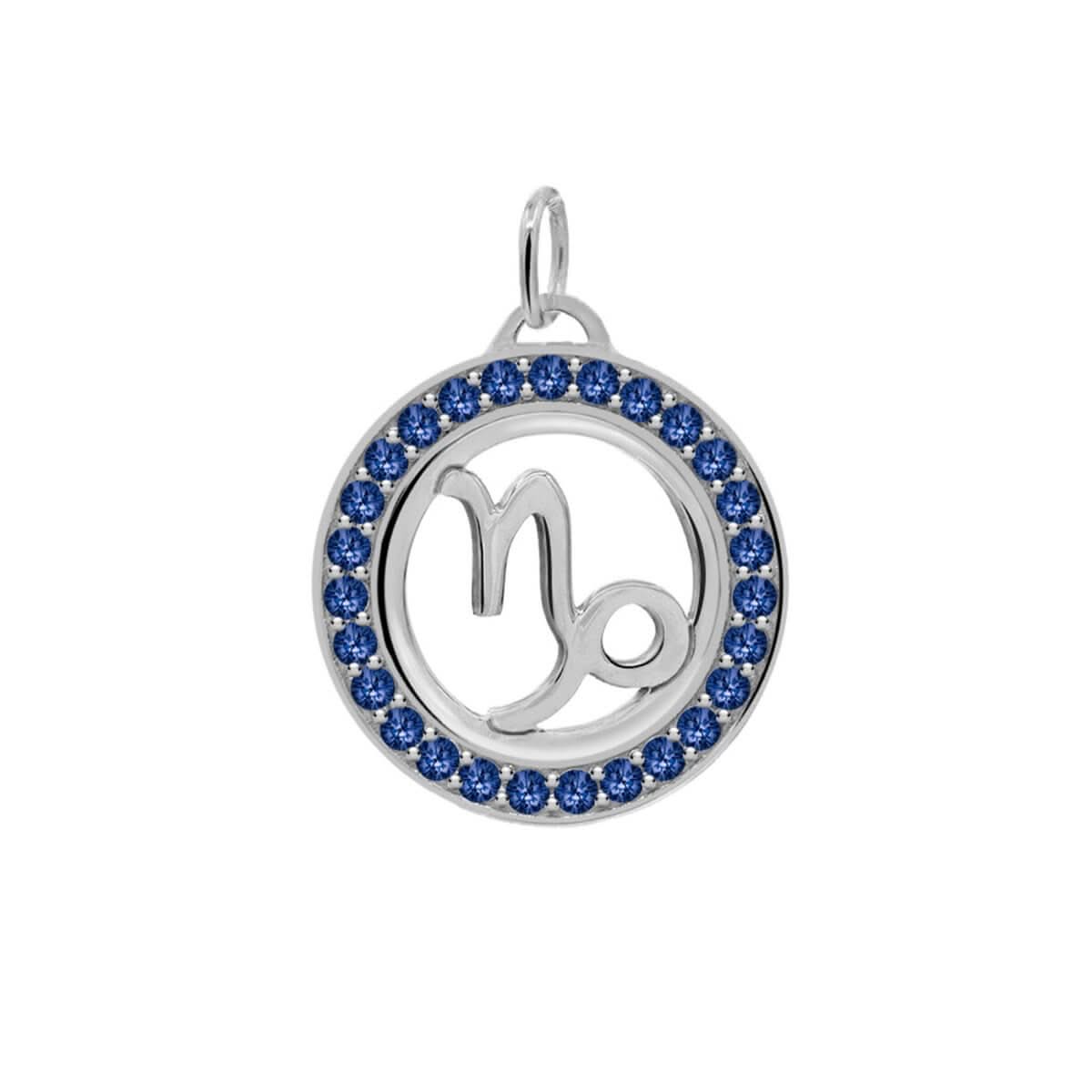 Capricorn & Birthstone Pendant in 14k Gold