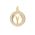 Aries & Birthstone Pendant in 14k Gold