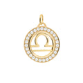 Libra & Birthstone Pendant in 14k Gold