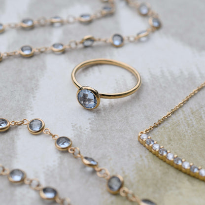 Grand Aquamarine Ring in 14k Gold (March)