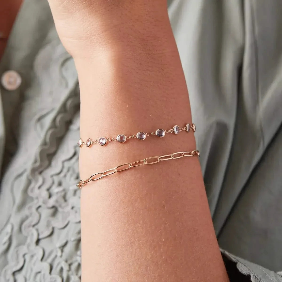 Newport Aquamarine Bracelet in 14k Gold (March)