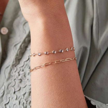 Newport Aquamarine Bracelet in 14k Gold (March)