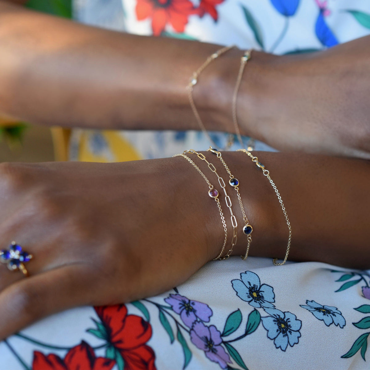 Bayberry 3 Sapphire Bracelet in 14k Gold (September)