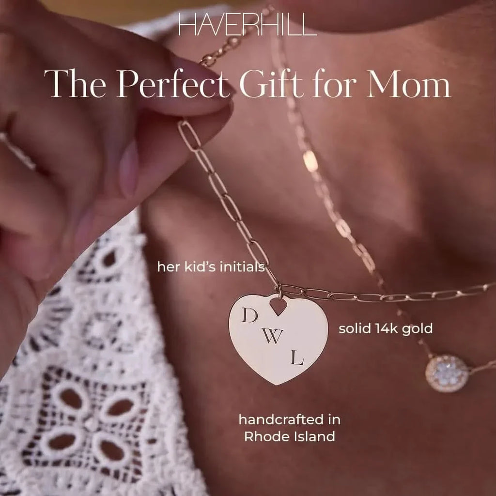 Engravable Large Flat Heart Pendant in 14k Gold