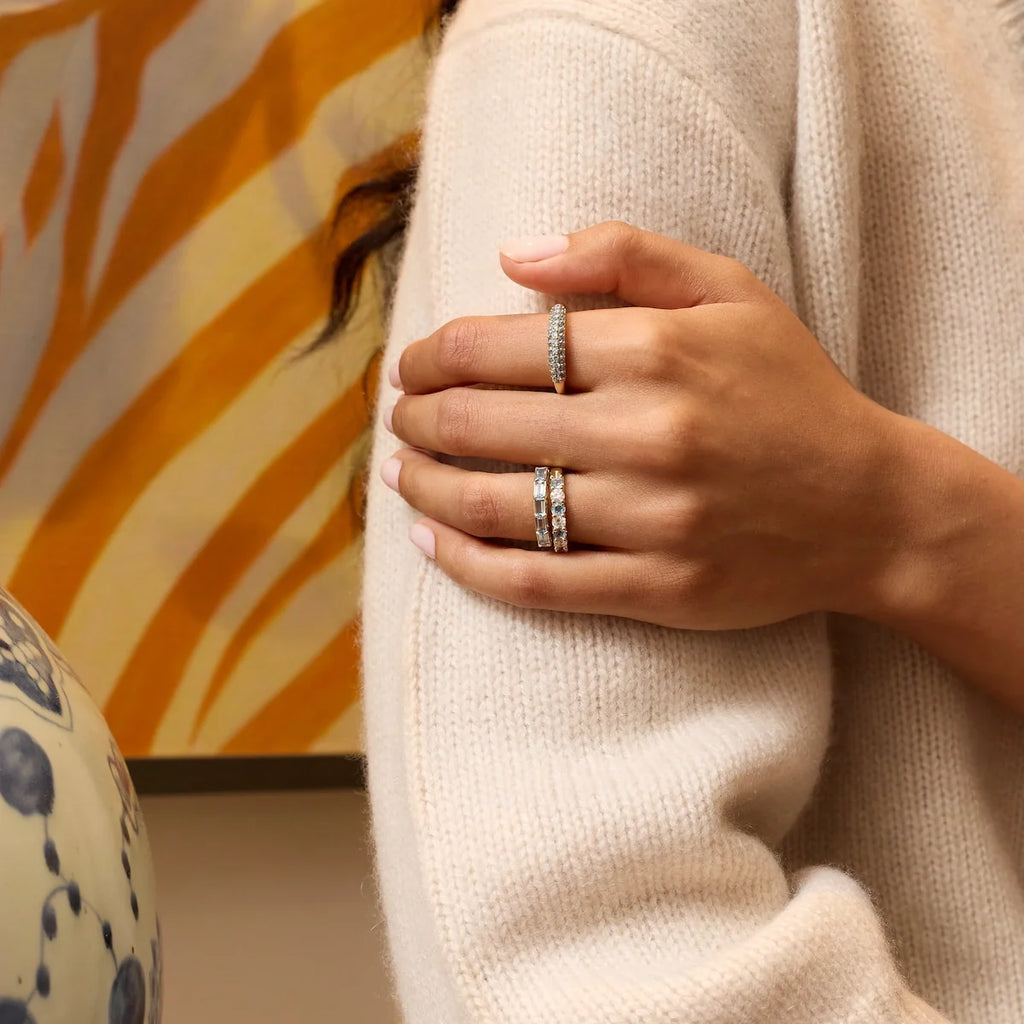 Adelaide Pavé Glacier Diamond Ring in 14k Gold (March)