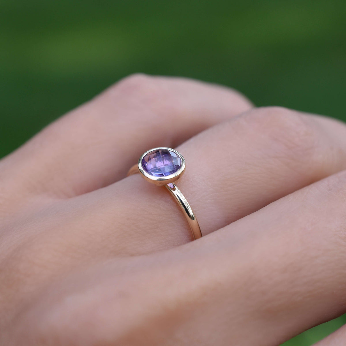 Grand Amethyst Ring in 14k Gold (February)