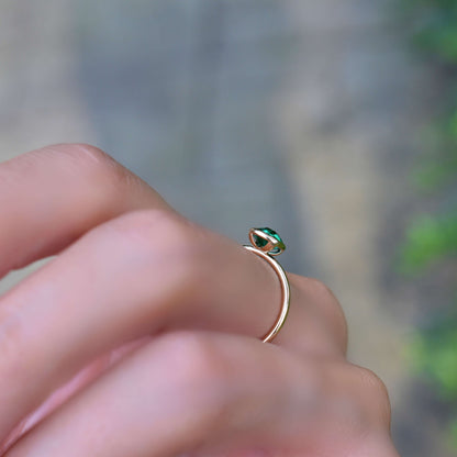 Grand Emerald Ring in 14k Gold (May)