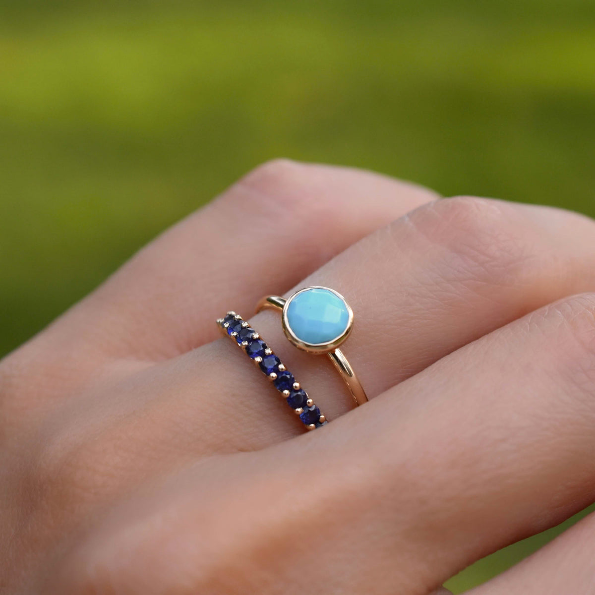 Grand Turquoise Ring in 14k Gold (December)
