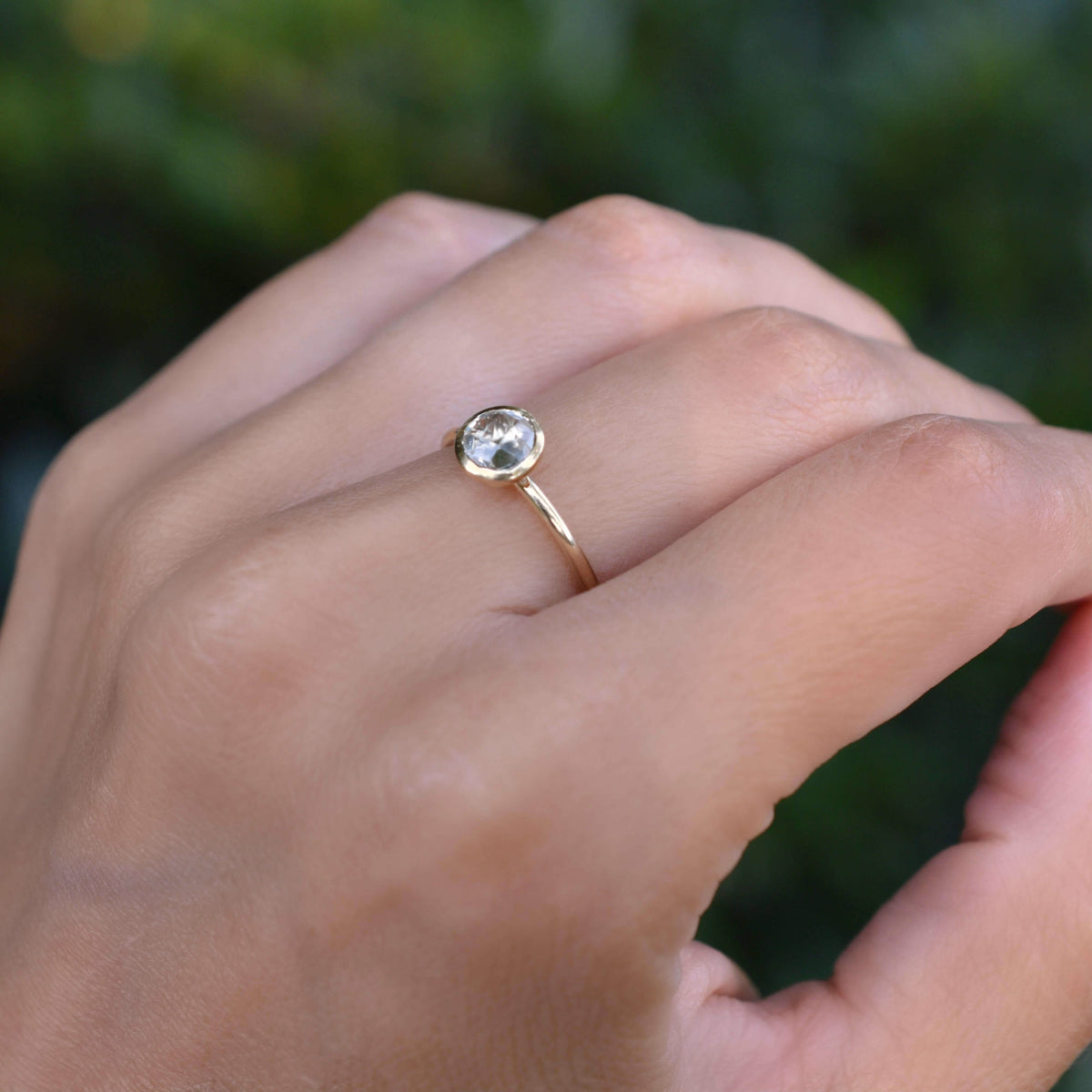 Grand White Topaz Ring in 14k Gold (April)