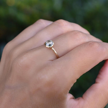 Grand White Topaz Ring in 14k Gold (April)