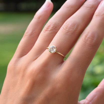 Grand White Topaz Ring in 14k Gold (April)