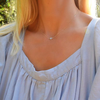 Grand 1 Moonstone Necklace and Earrings Set in 14k Gold (June)