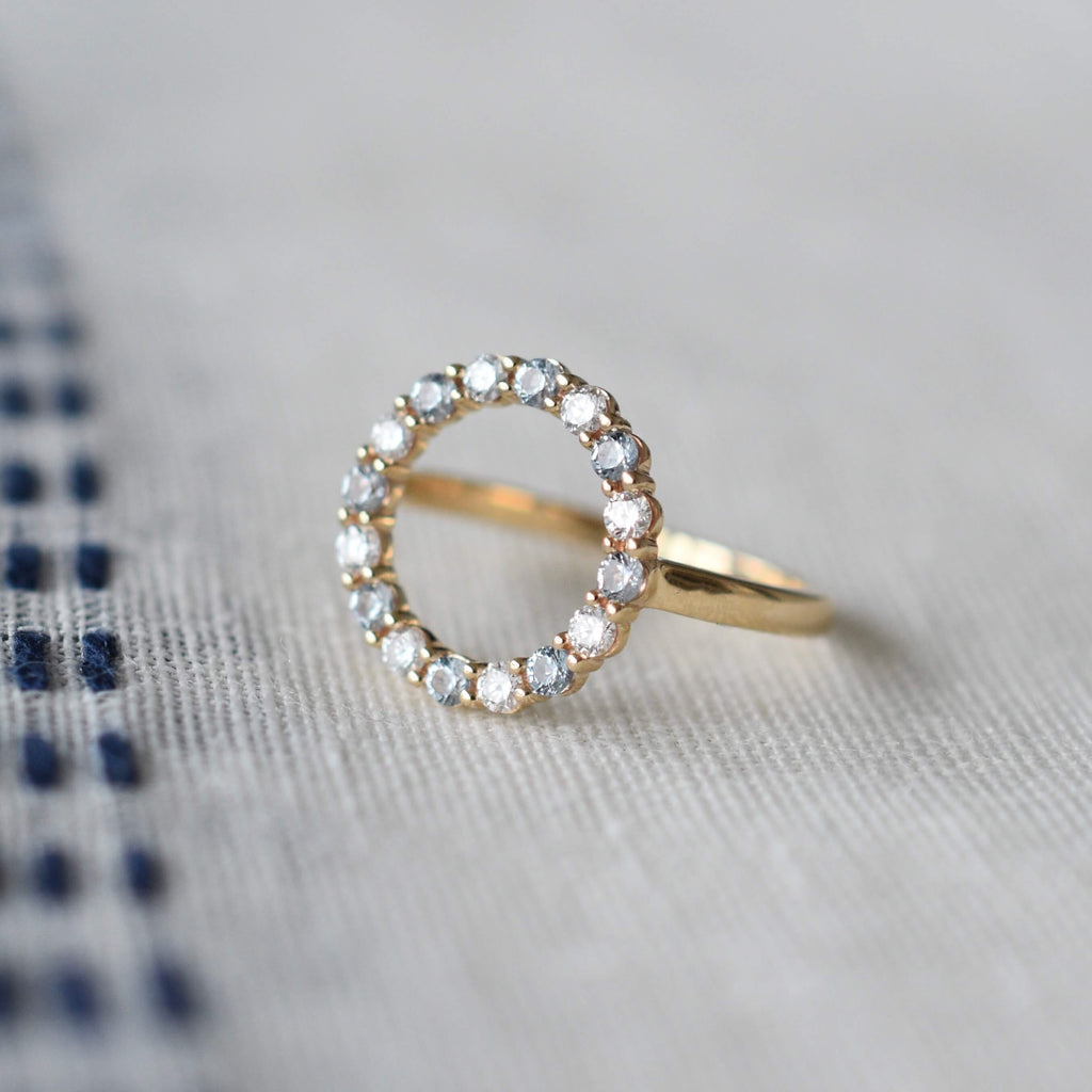 Rosecliff Circle Birthstone Ring in 14k Gold