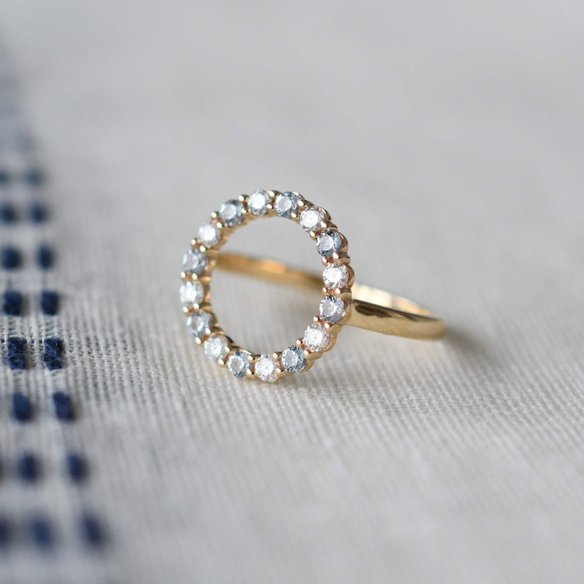 Rosecliff Circle Birthstone Ring in 14k Gold