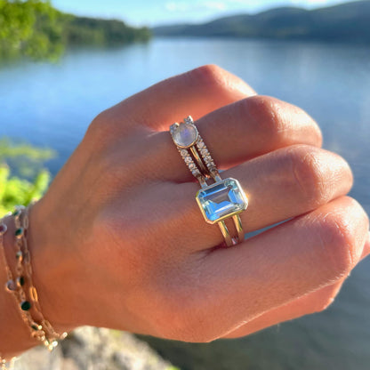 Warren Vertical Birthstone Ring in 14k Gold
