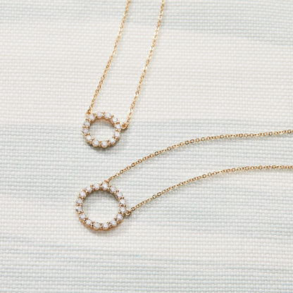 Rosecliff Circle Birthstone Necklace in 14k Gold