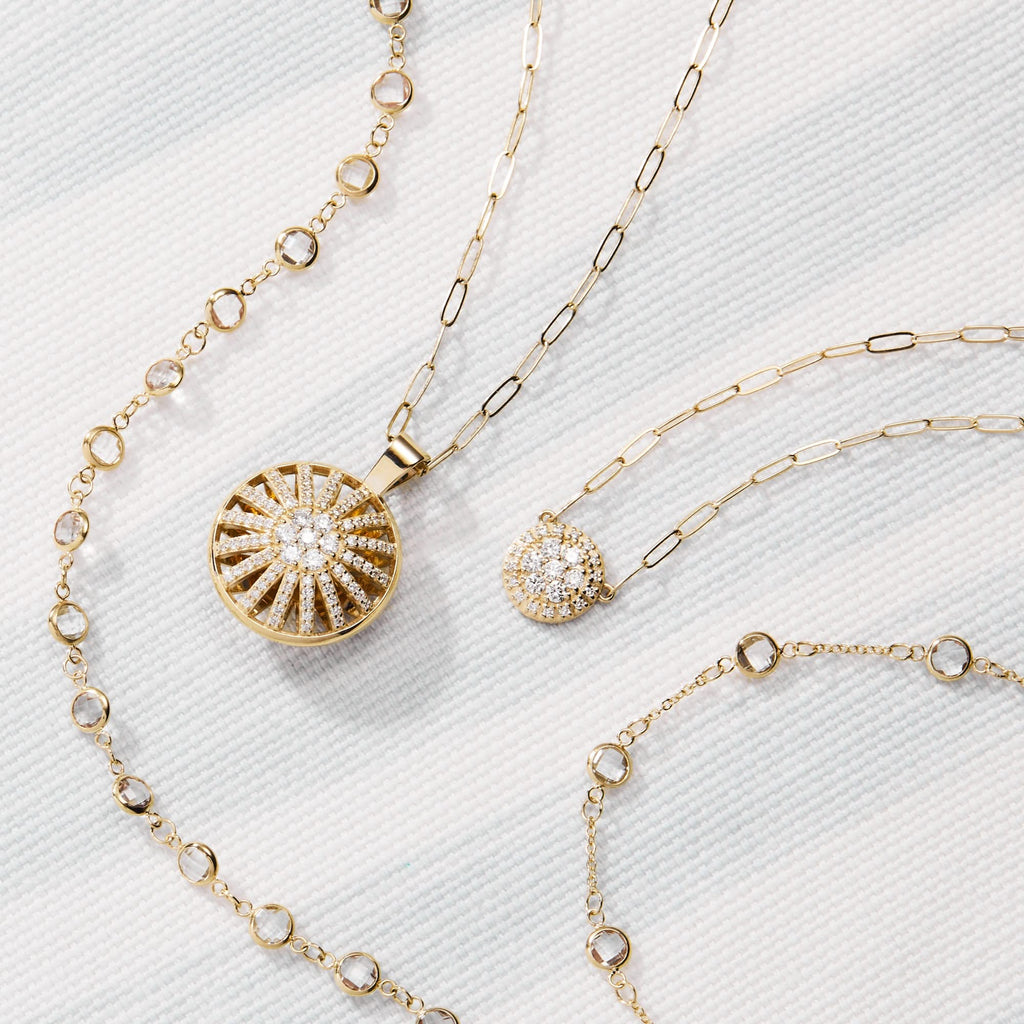 Palmer Diamond Necklace in Solid 14k Gold
