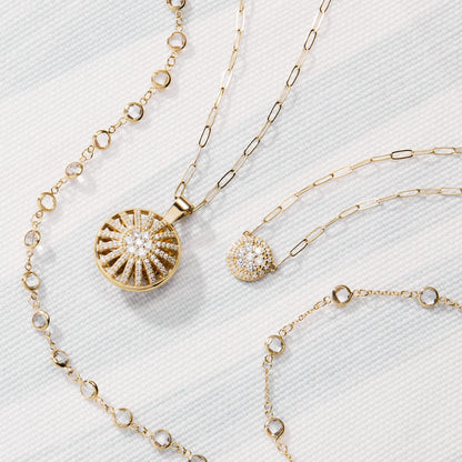 Palmer Diamond Necklace in Solid 14k Gold