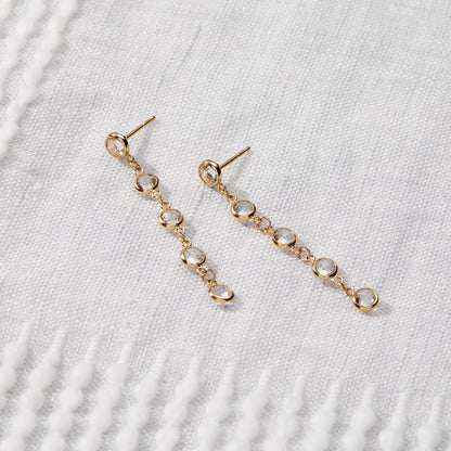 Petite 5 Birthstone Earrings in 14k Gold