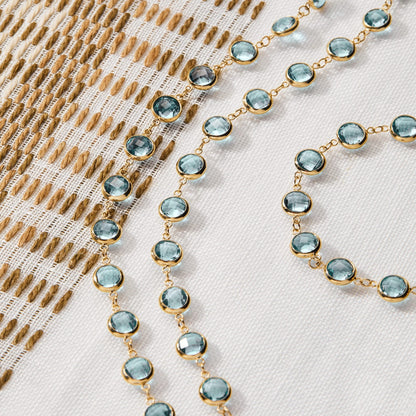 Newport Grand Nantucket Blue Topaz Necklace in 14k Gold (December)