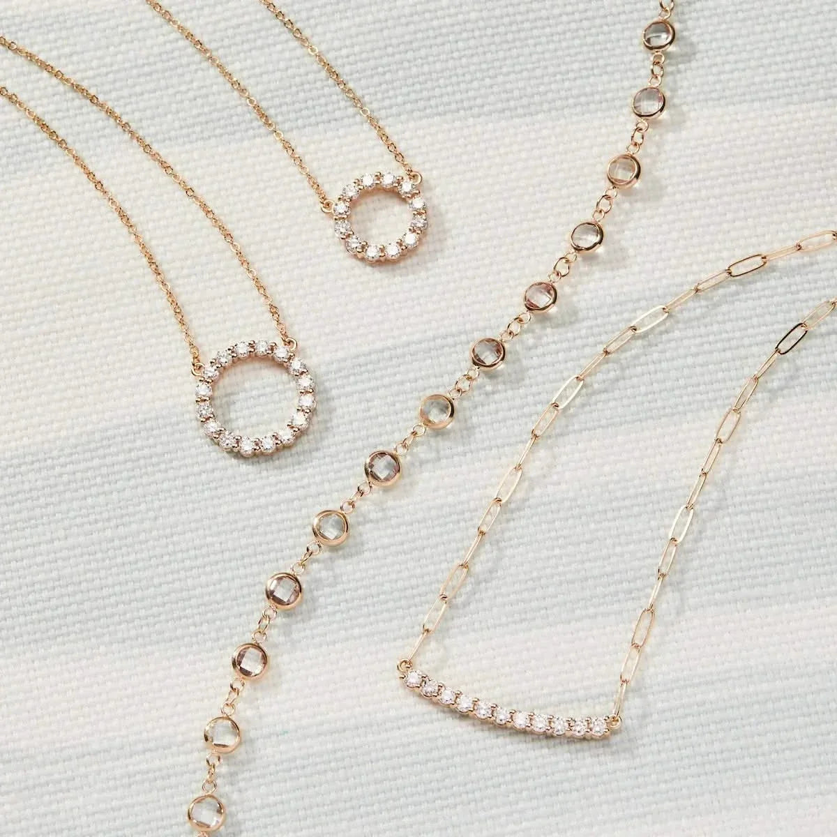 Newport White Topaz Necklace in 14k Gold (April)