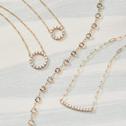 Newport White Topaz Necklace in 14k Gold (April)