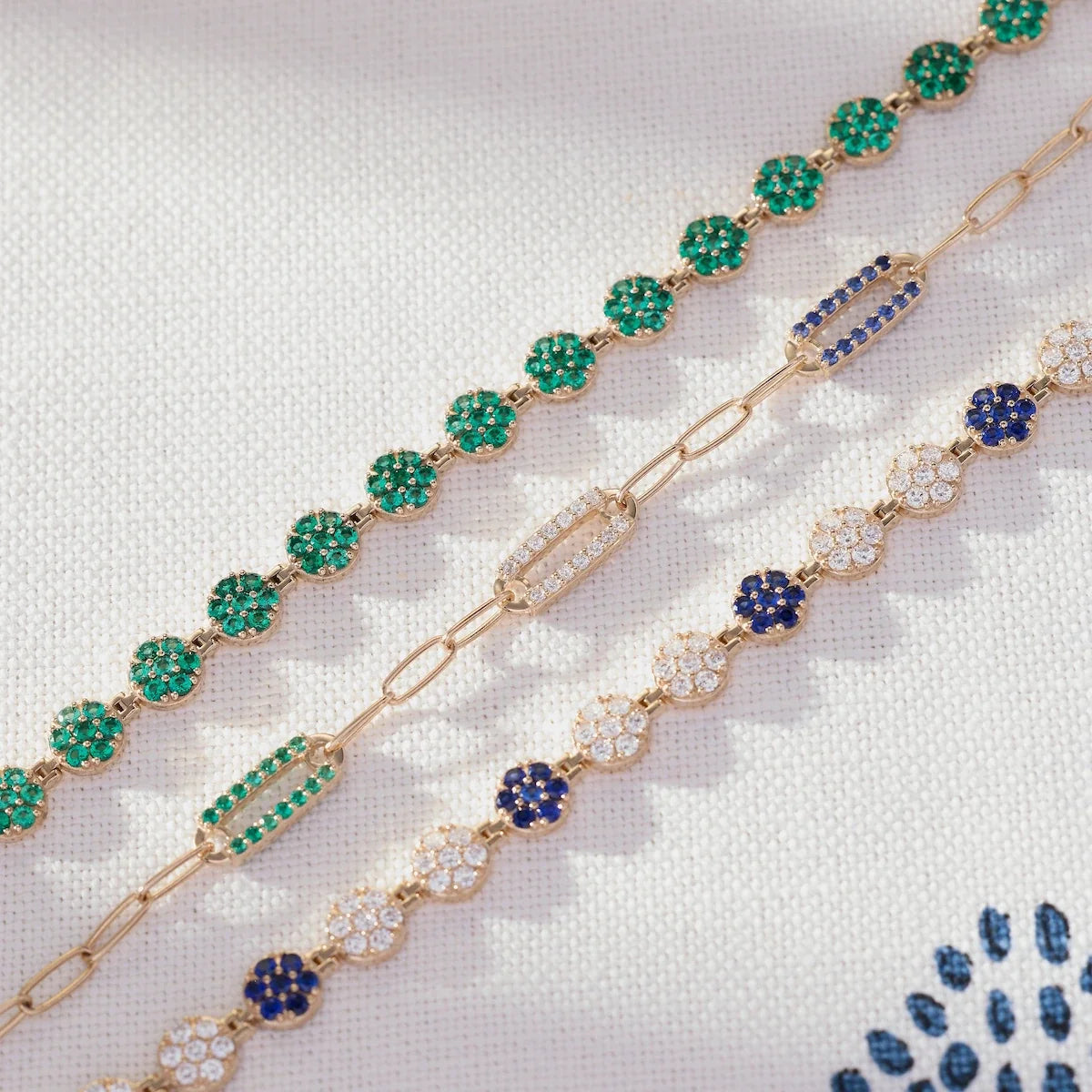 Rosecliff Tennis Bracelet in 14k Gold