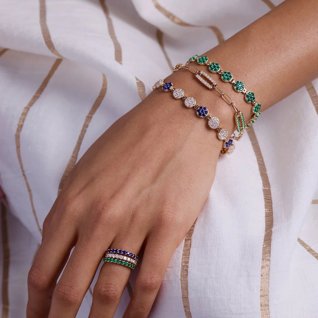 Rosecliff Tennis Bracelet in 14k Gold