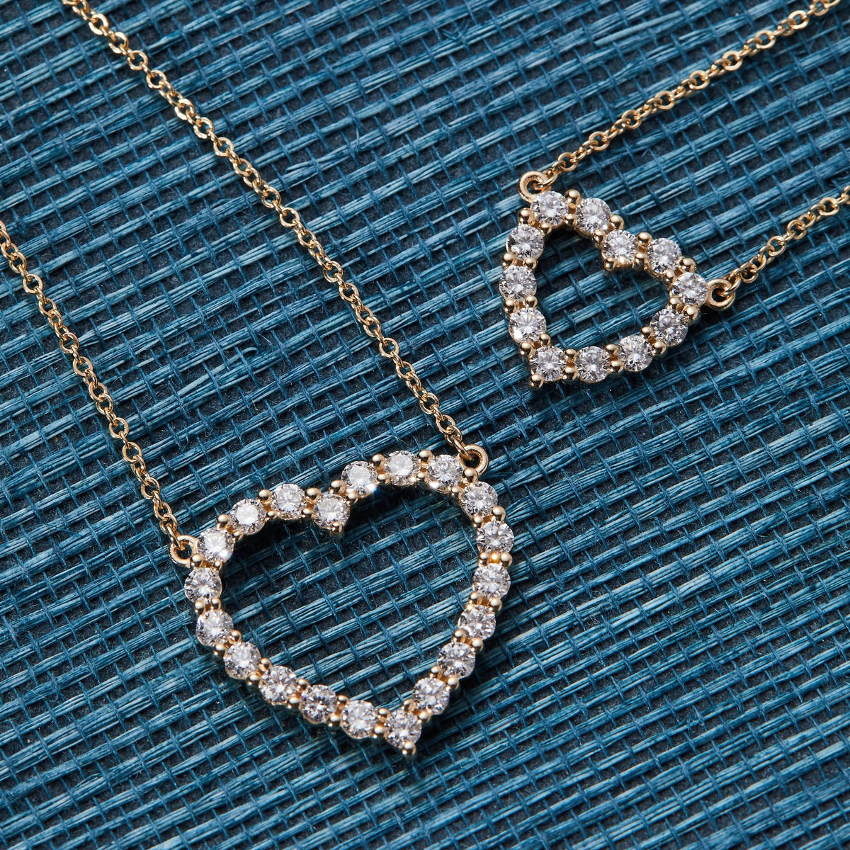 Rosecliff Heart Diamond Necklace in 14k Gold (April)