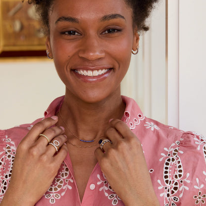 Rosecliff Sapphire Bar Necklace in 14k Gold (September)