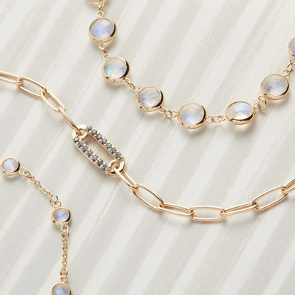 Newport Grand Moonstone Necklace in 14k Gold (June)