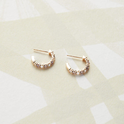 Rosecliff Diamond & Alexandrite Huggie Hoop Earrings in 14k Gold (June)