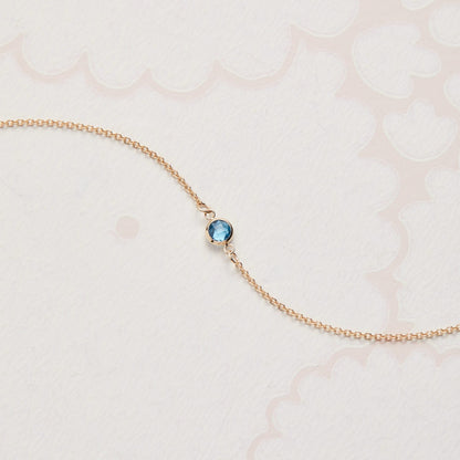 Petite 1 Birthstone Bracelet in 14k Gold