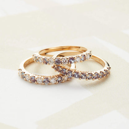 Rosecliff Alexandrite Stackable Ring in 14k Gold (June)