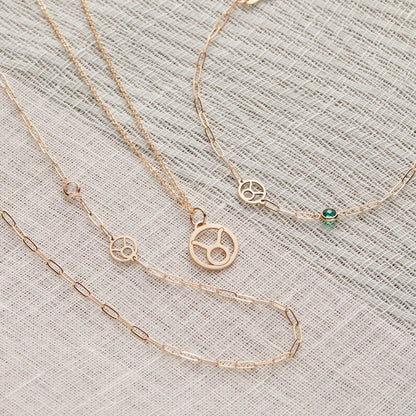 Zodiac & Birthstone Adelaide Mini Bracelet in 14k Gold