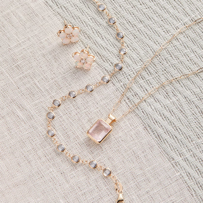 Greenwich Flower Opal & Diamond Earrings in 14k Gold (October)