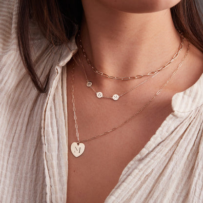 3 Letter Necklace in 14k Gold (Single Spacing)