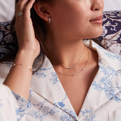 Bayberry 11 Moonstone Necklace in 14k Gold (June)