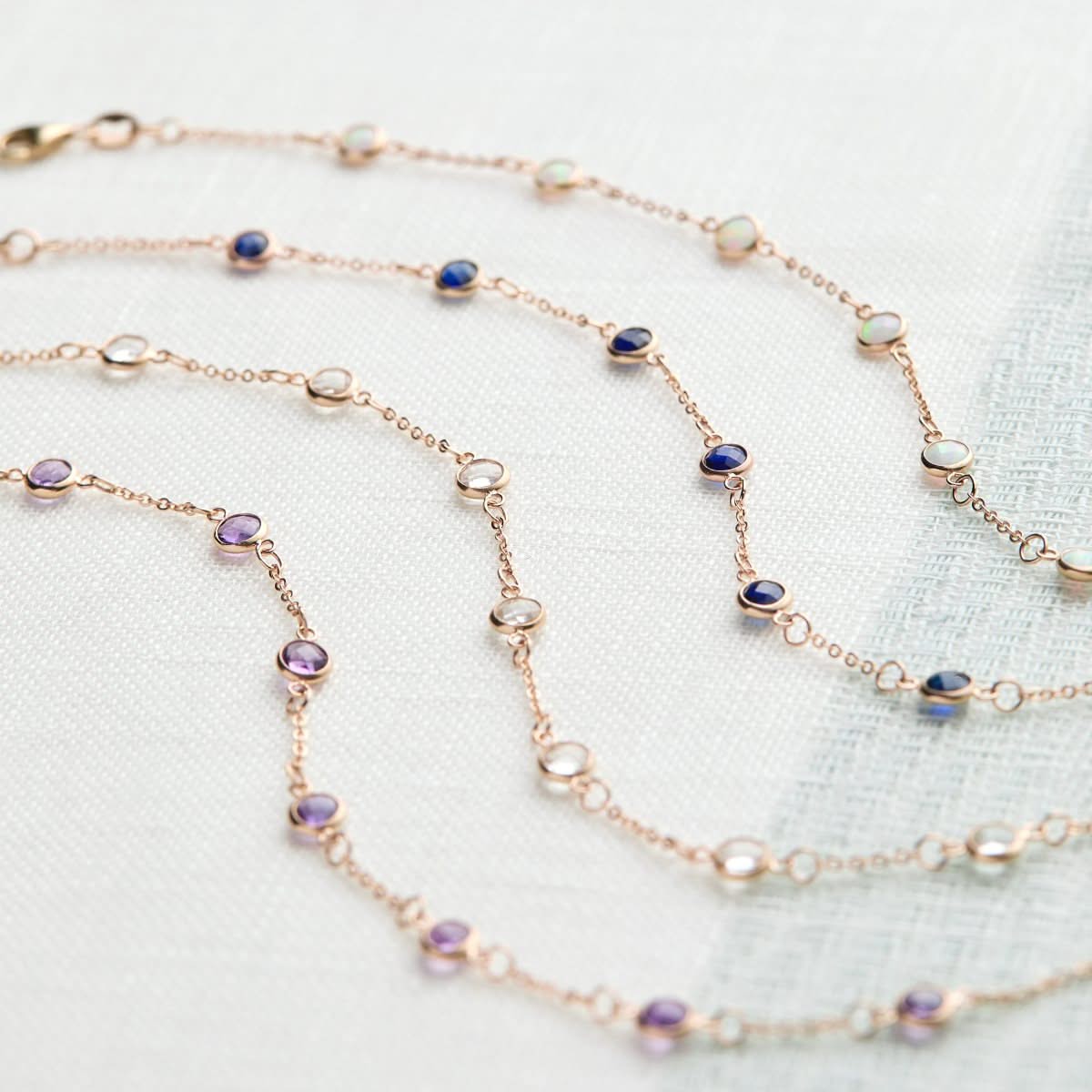 Bayberry 7 Sapphire Bracelet in 14k Gold (September)