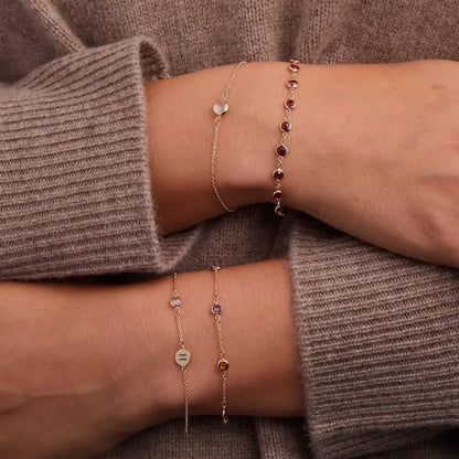 Newport Garnet Bracelet in 14k Gold (January)