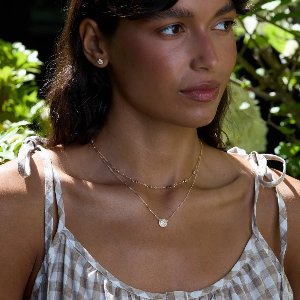 Palmer Diamond Necklace in Solid 14k Gold